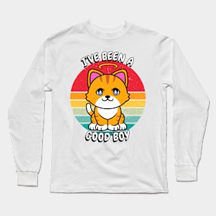 Cute orange cat is a good boy Long Sleeve T-Shirt